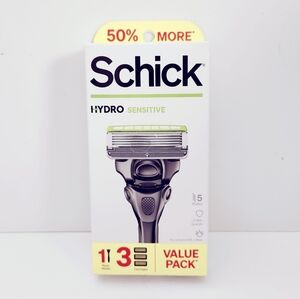 🐢2/$15 Schick Hydro Sensitive 5-Blade Razor + 3 Razor Blade Refills